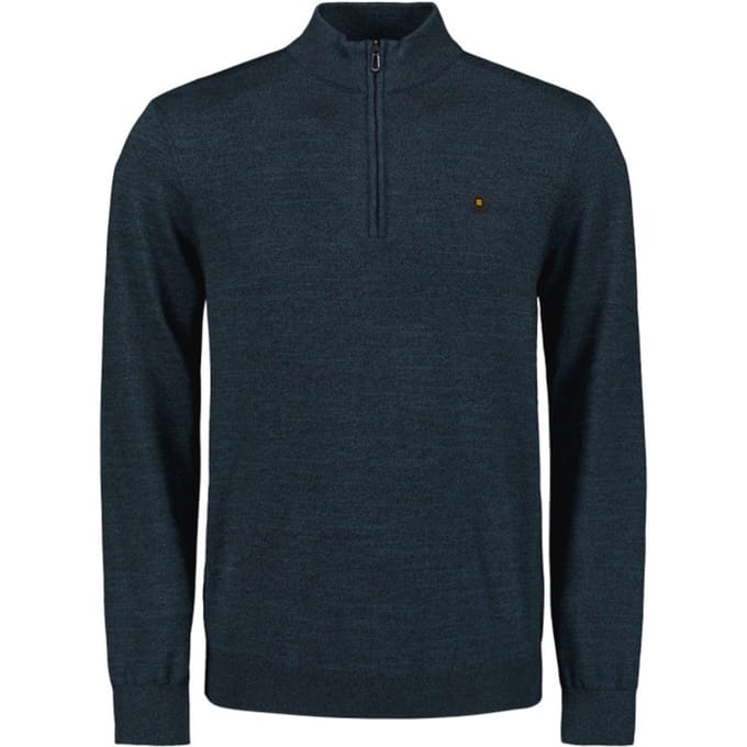 No Excess Pullover half zip 2 coloured melang navy