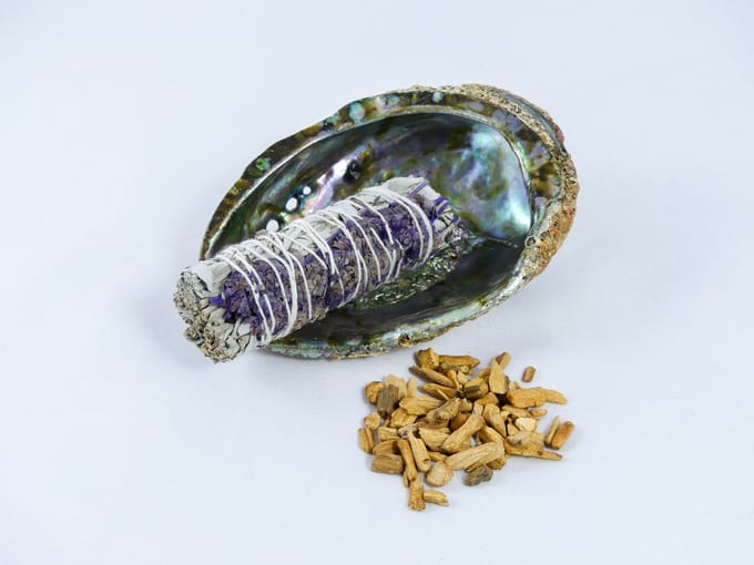 Set Abalone - Abalone Schelp, Smudgestick en Palo Santo Snippers