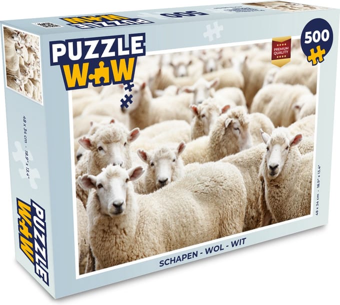 Puzzel Schapen - Wol - Wit - Legpuzzel - Puzzel 500 stukjes
