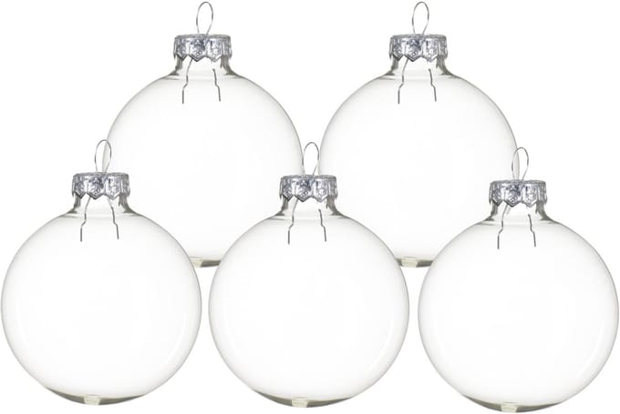 Kerstballen set - 10x stuks - transparant - glas - 6 cm - glans/mat - kerstversiering