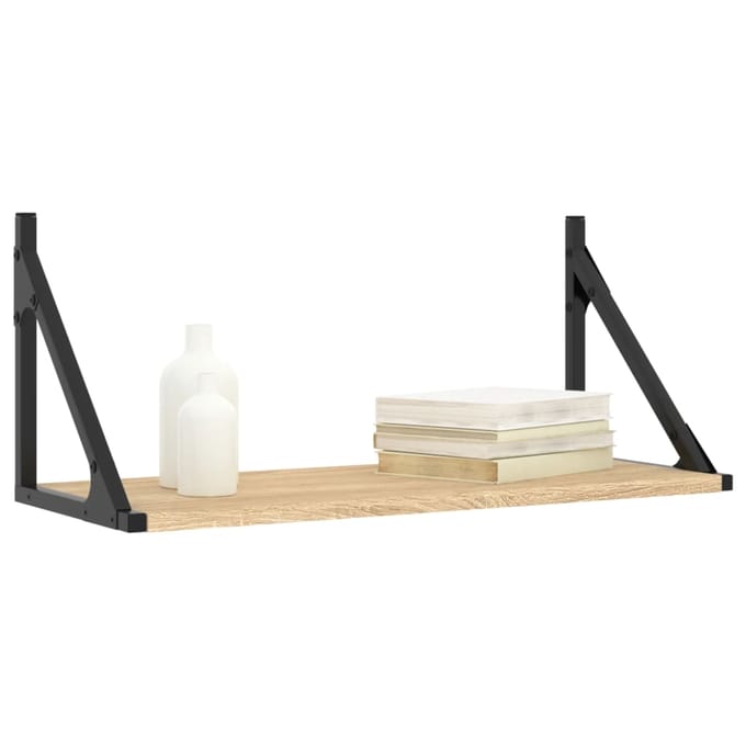 vidaXL - Wandschappen - 2 - st - 60x25x25,5 - cm - bewerkt - hout - sonoma - eikenkleur