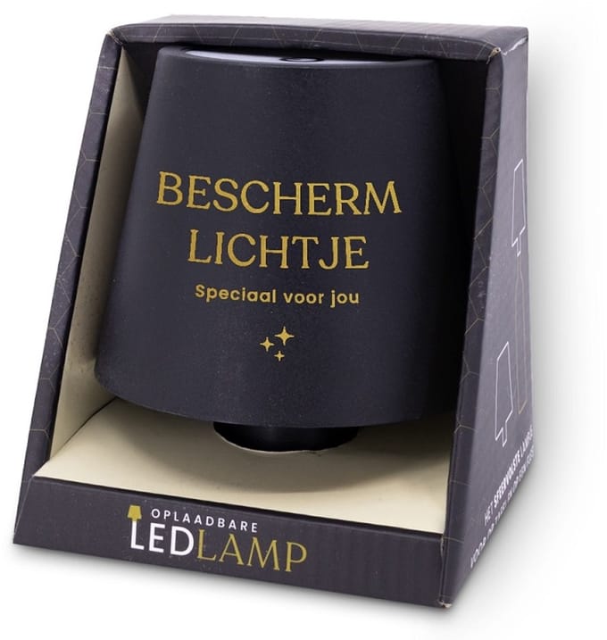 Oplaadbare Led Tafellamp - fleslamp - met tekst - Beschermlichtjes