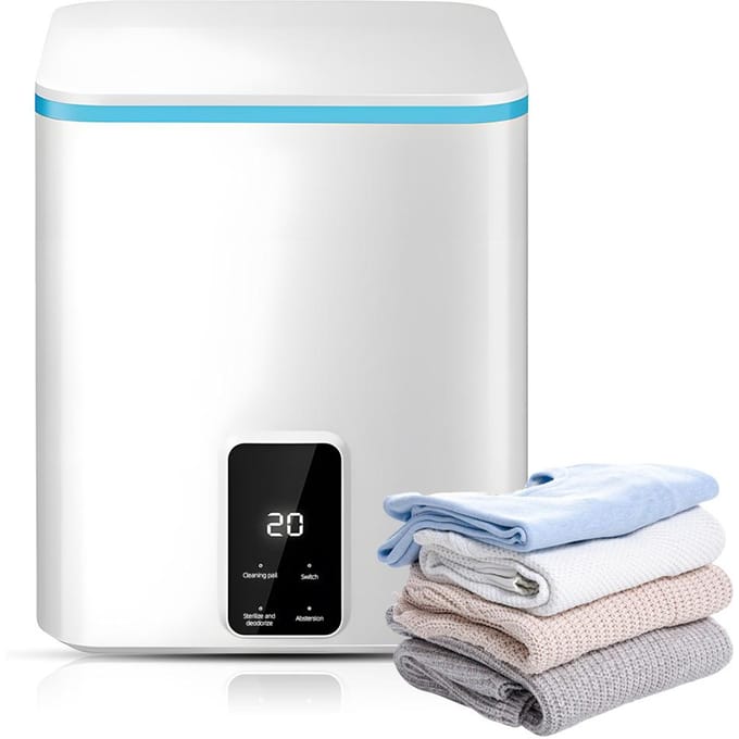 Kleine Draagbare Wasmachine met Blauw Licht 3.8L Mini Wasmachine 3 Modi Diepe Reiniging van US Plug wit