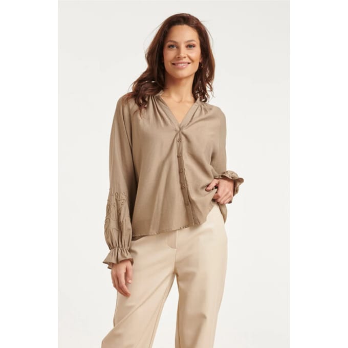 Smashed Lemon Blouse van luchtige stof met borduurdetails |