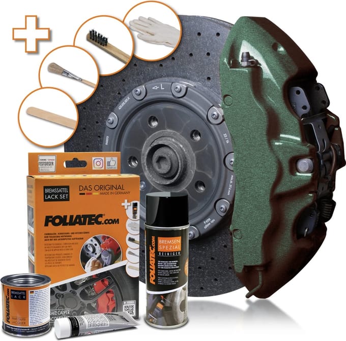 Foliatec Remklauwlakset - green hell metallic - 3 Componenten