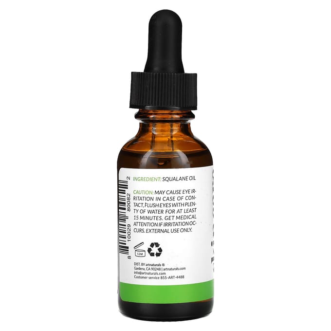 artnaturals, huile de squalane, 1 fl oz (30 ml) black