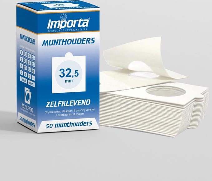 Importa Munthouders zelfklevend 32,5mm - 50 stuks