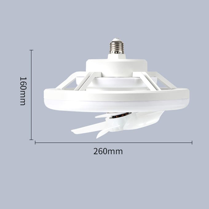 Ventilatorlamp E27 Lampkop Afstandsbediening Driekleurige Traploos Dimbare RGB Dimbare LED-verlichting wit