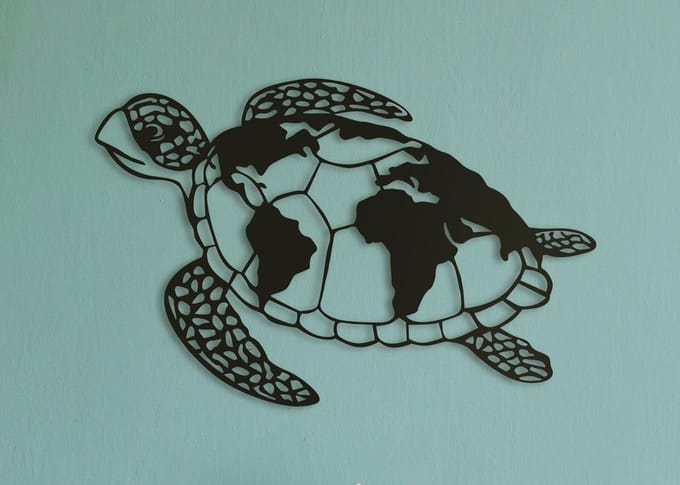 Wanddecoratie dieren | Schildpad - M (26x40cm)