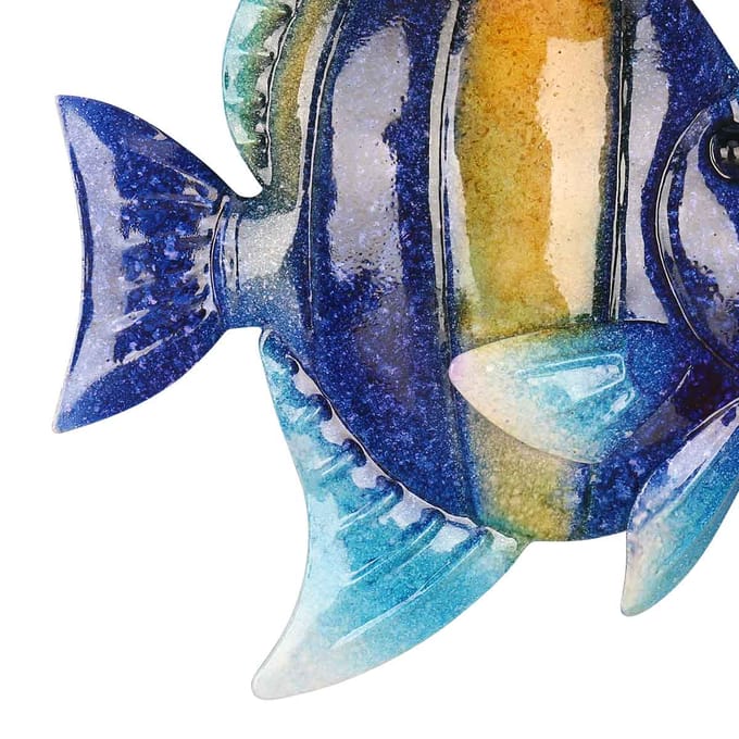 Tooarts Tropical Fish Mur Suspendu Fer Mur Décor Créatif Ornement Artisanat kaki