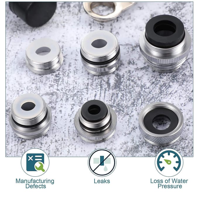 6 stuks messing kraanadapters meerdere maten keukenkraanadapter tuinslangconnector 6Pcs gray
