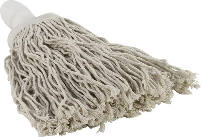 Spaanse mop ovale steelhouder 250 gram dop wit