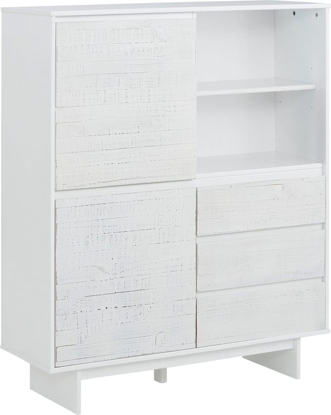 Morgan-Kast - 2-deuren 3-laden - Wit Grenen