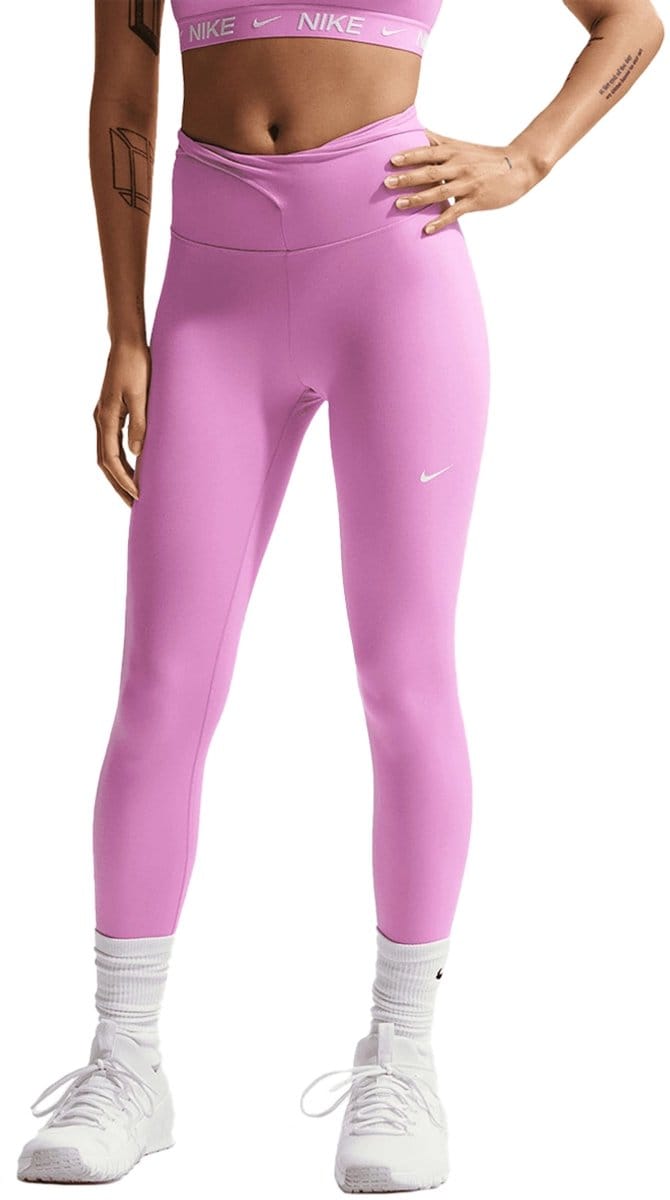 Nike one dri-fit hr 7 8 tight in de kleur roze.