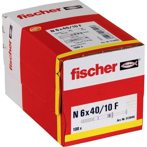 Fischer Spijkerplug 40 mm 6 mm 513840 100 stuk(s)