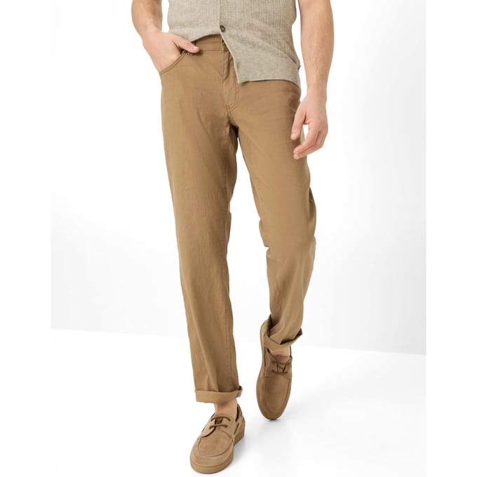 Brax Heren Broek  Style COOPER CAMEL, beige, maat 35/32