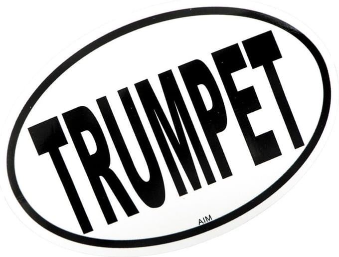 Ovalen sticker Trumpet