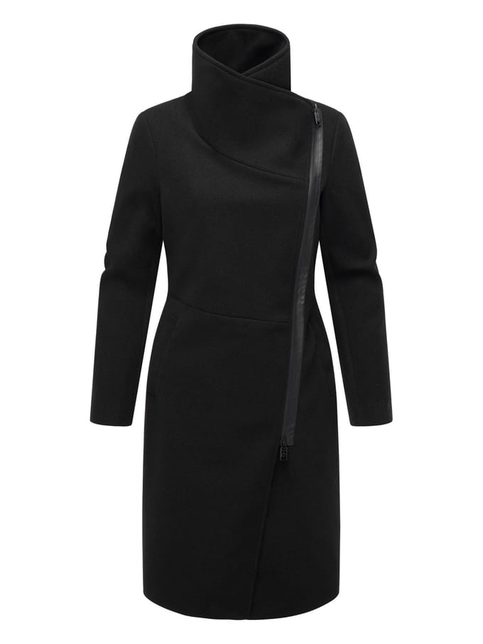 Navahoo Samtrose dames overgangsmantel met opstaande kraag – elegant & modern