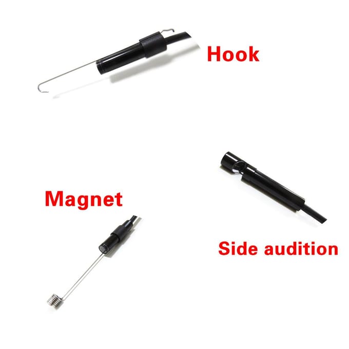 3-in-1 industriële endoscoop Borescope-inspectiecamera Ingebouwd 6 LED's IP67 Waterdicht USB Type-C 7mm & 1m white