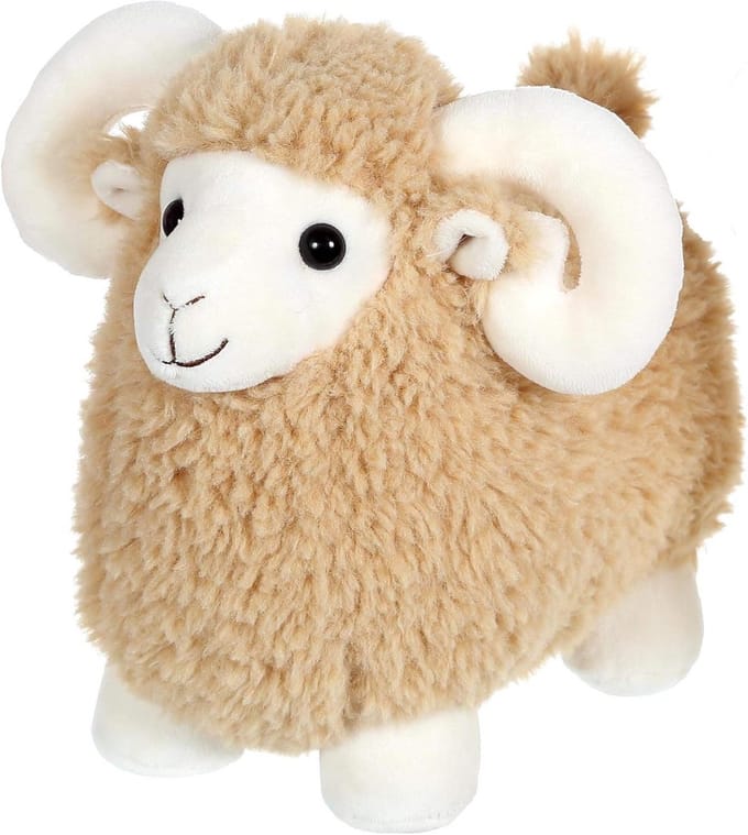 Pluchen Ram Speelgoed Knuffel Beige Multicolor 30 cm
