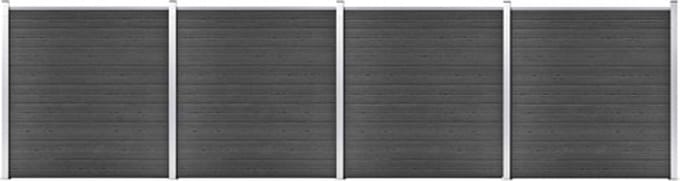 vidaXL - Schuttingpanelenset - 699x186 - cm - HKC - zwart
