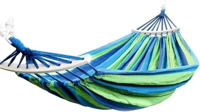 Kampeer Hangmat - Draagbare Schommel - Ontspanning Buiten - Duurzaam Canvas Materiaal - 190 x 100cm - Rood