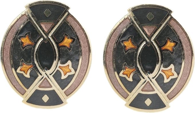 Behave - Oorclips dames - zwart en bruin - 3 cm