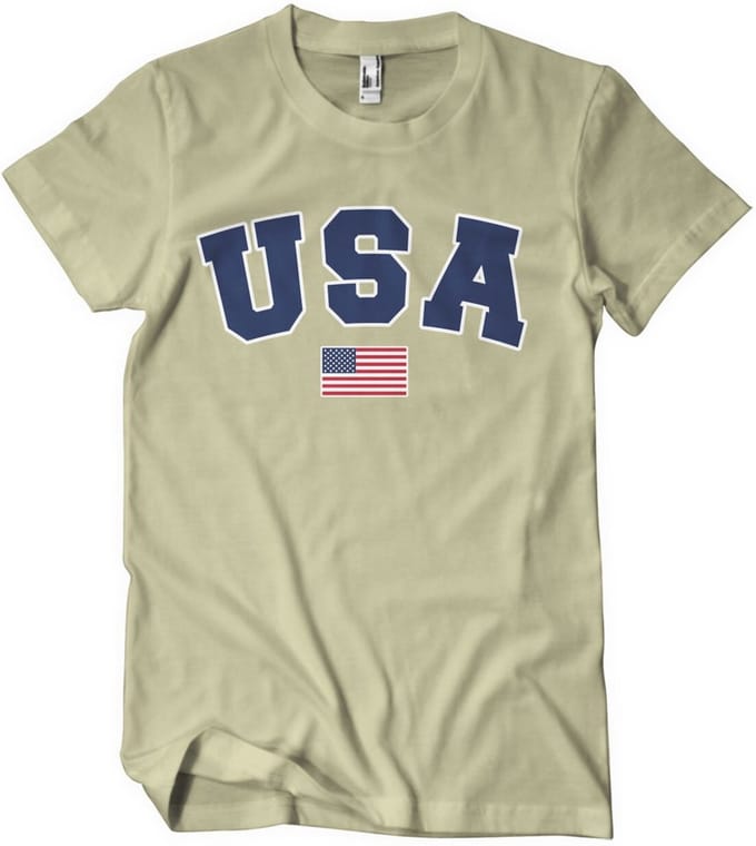 USA Varsit en en T-shirt in kaki
