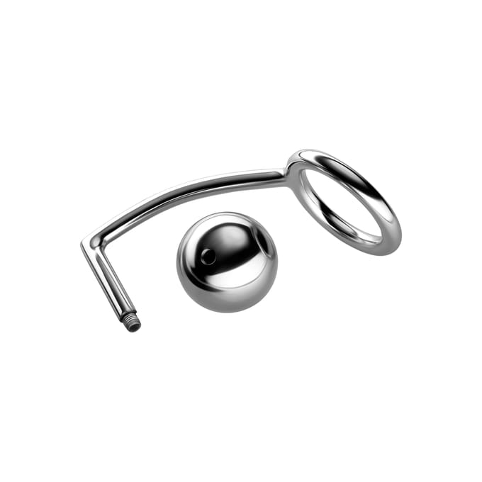 Rimba - RVS Cockring Met Buttplug - Anaal Slot L