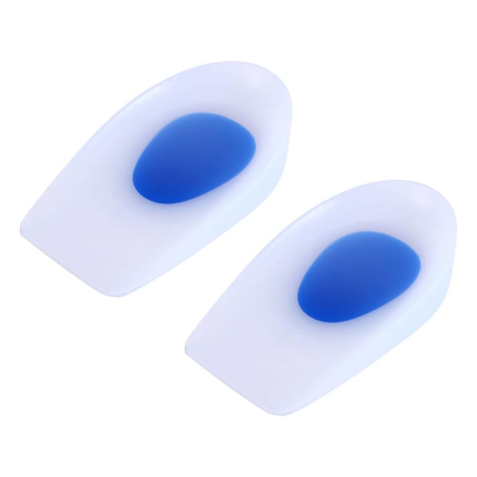 1 Paar Siliconen Hielcup Schokdempende Inlegzolen Hielondersteuning Inlegzolen Pads(L) blue