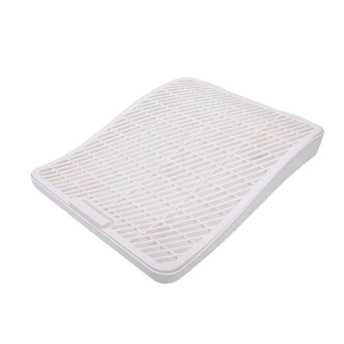 Bac à Litière Chat Rampe Marchepied Double Couche Bac à Litière Surélevé Escalier Anti Éclaboussures Escalier à Litière pour Chat blanc