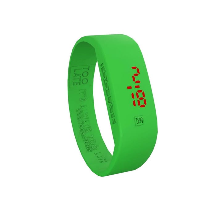 TOO LATE - siliconen horloge - ORIGINAL LED WATCH - ACD Green - polsmaat S