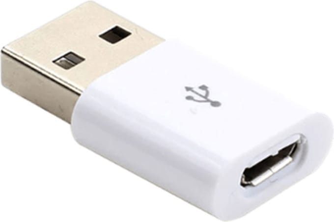 DW4Trading Adapter USB A Male naar Micro USB Female - Verloop - Wit