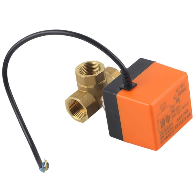 DN20 G3 4 Messing 3-weg gemotoriseerde kogel elektrische klep voor airconditioner DC24V