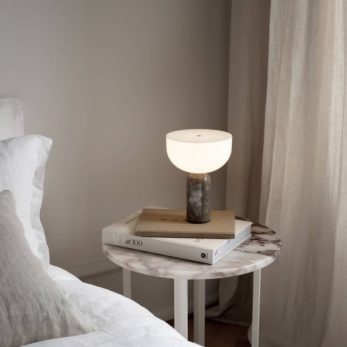 New Works Kizu Draagbare Lamp Gris Du Marais Marmer