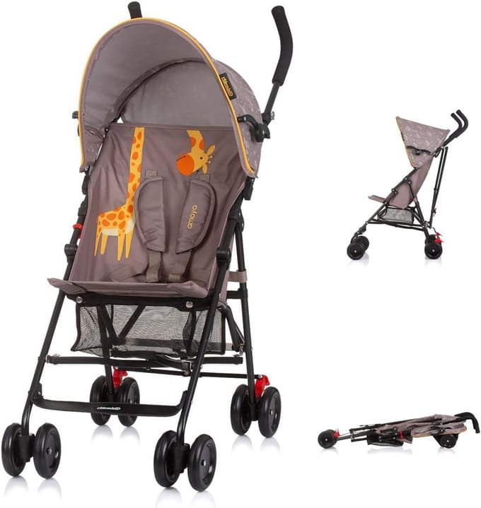 Kinderbuggy - Reisbuggy - Onderweg - Met opvouwbare kap - 80 x 43 x 98 cm - Bruin