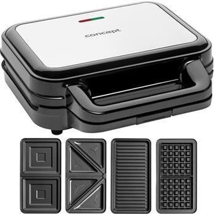Concept SV3070 sandwich maker 900 W Zwart, Zilver