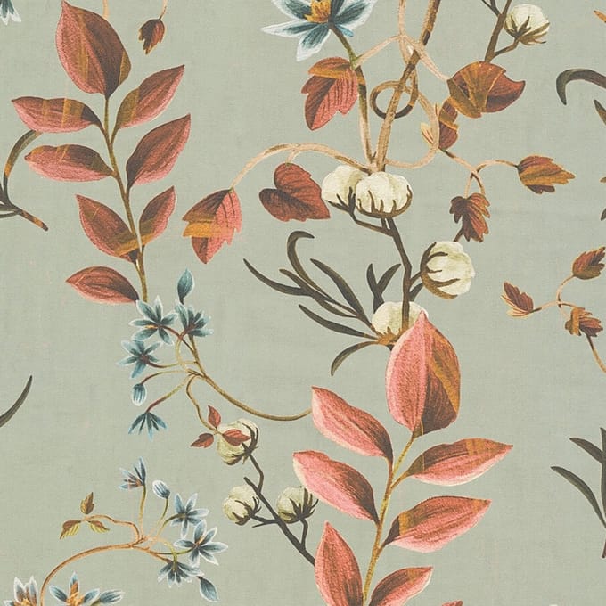 ROMANTISCH BEHANG | Bloemen & Bladeren - Grijs Groen Rood Bruin - A.S. Création Anna D'Andrea