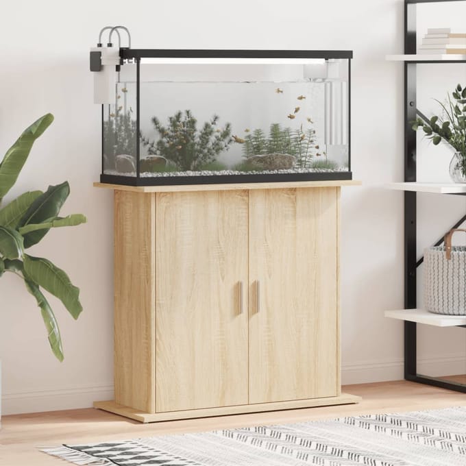 vidaXL - Aquariumstandaard - Sonoma - Eiken - 81x36x73 - cm - Bewerkt - Hout