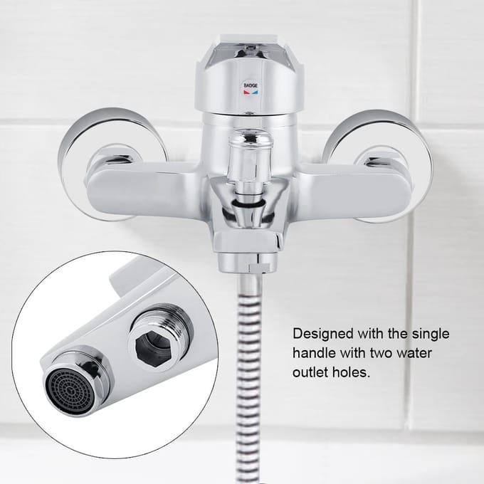 Stevige Duurzame Veilige Wandgemonteerde Douche Mengkraan Kraan in Badkamer white