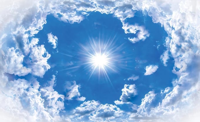 Clouds modern blue wallcovering