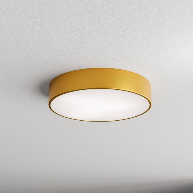 TEMAR LIGHTING Plafondlamp Cleo 400, goud, sensor, IP54, Ø 40 cm, metaal