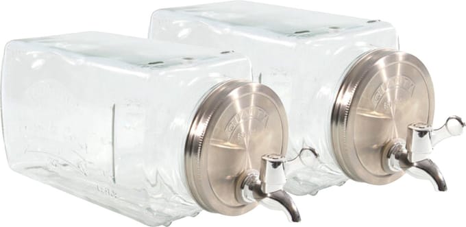 Svenska living Limonade/drankdispenser - 2x - 3L - glas - 26 x 15 cm