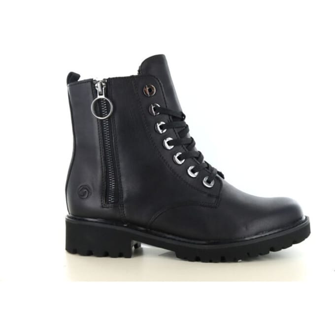 Remonte D8671-01 Veterboots Zwart Leer Dames - zwart - 37