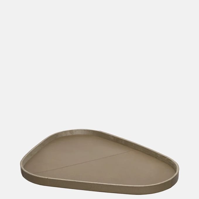 Chamada Lotte leren dienblad organisch effen L taupe