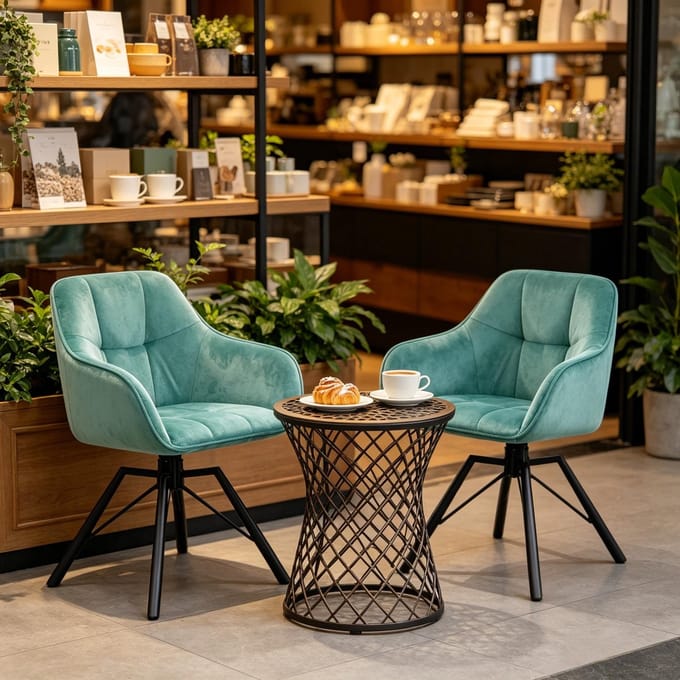 Eetkamerstoel - Onbekend - Chic brede keukenstoel draaibare eetkamerstoel zachte rugleuning - Set van 2 - Onbekend - Onbekend
