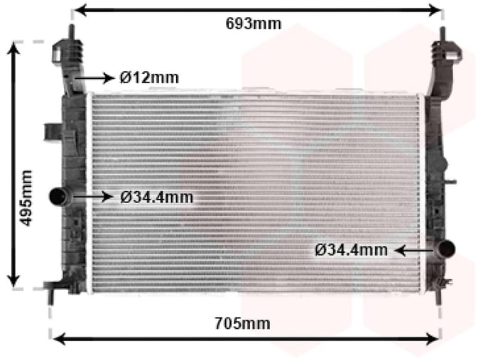 Van Wezel - RADIATOR VOOR OPEL MERIVA A 2003-2006 1300254