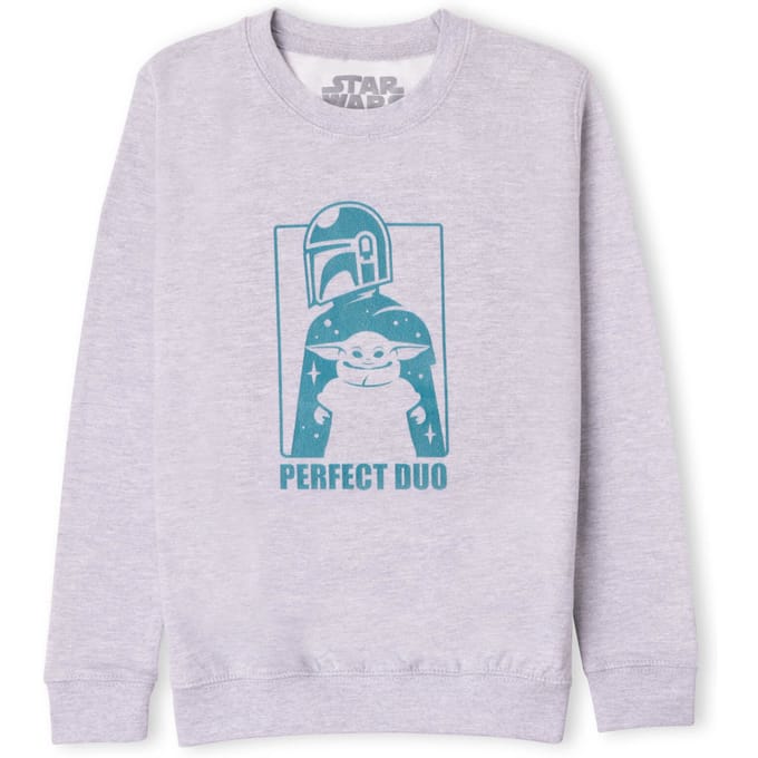 Star Wars The Mandalorian Perfect Duo Kids' Sweatshirt - Grey - 98/104 (3-4 jaar)