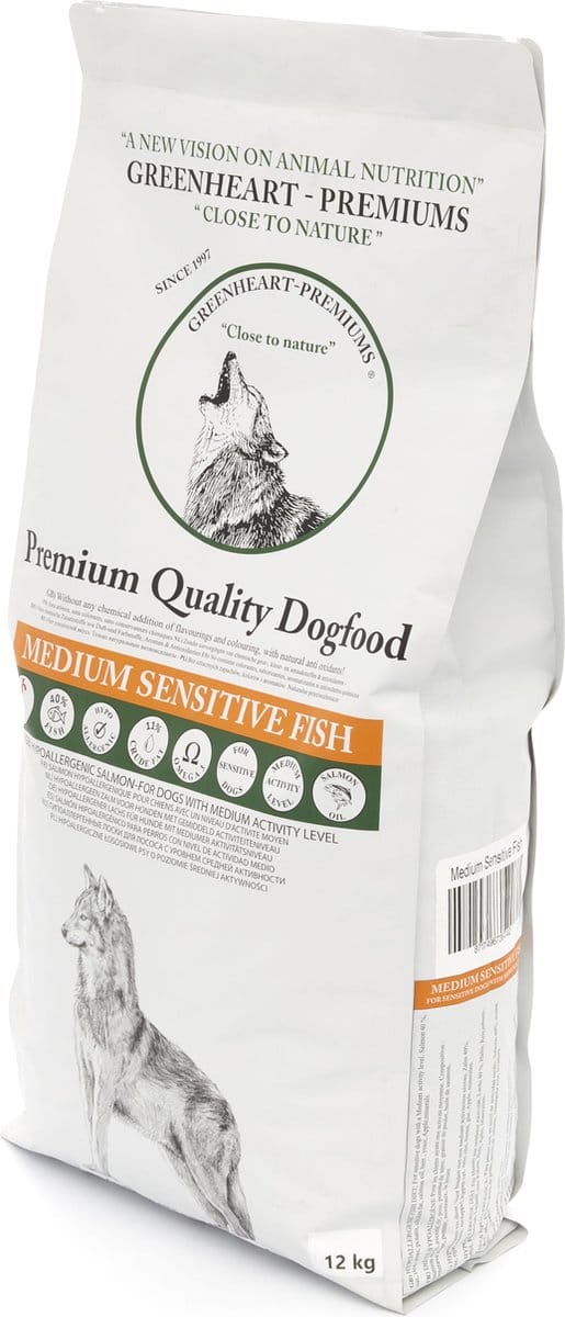 Greenheart hondenvoer Medium Sensitive Fish 12 kg - Hond