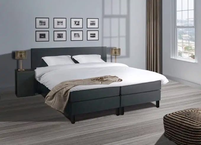 Mörgenn Boxspring Valverde - Complete Hotel Boxspring met Pocketvering - Luxe 10cm Topper - Antraciet -